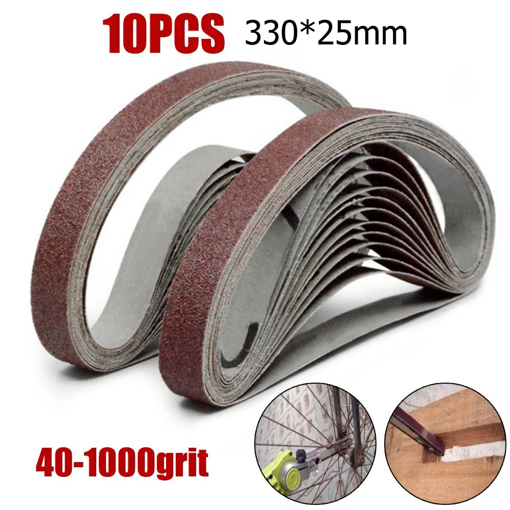 

10pcs 25x330mm 40-1000Grit Belt Sanding Belts Polishing Sanding Abrasive Sanding Screen Band For Wood Metal Grinding Polishing