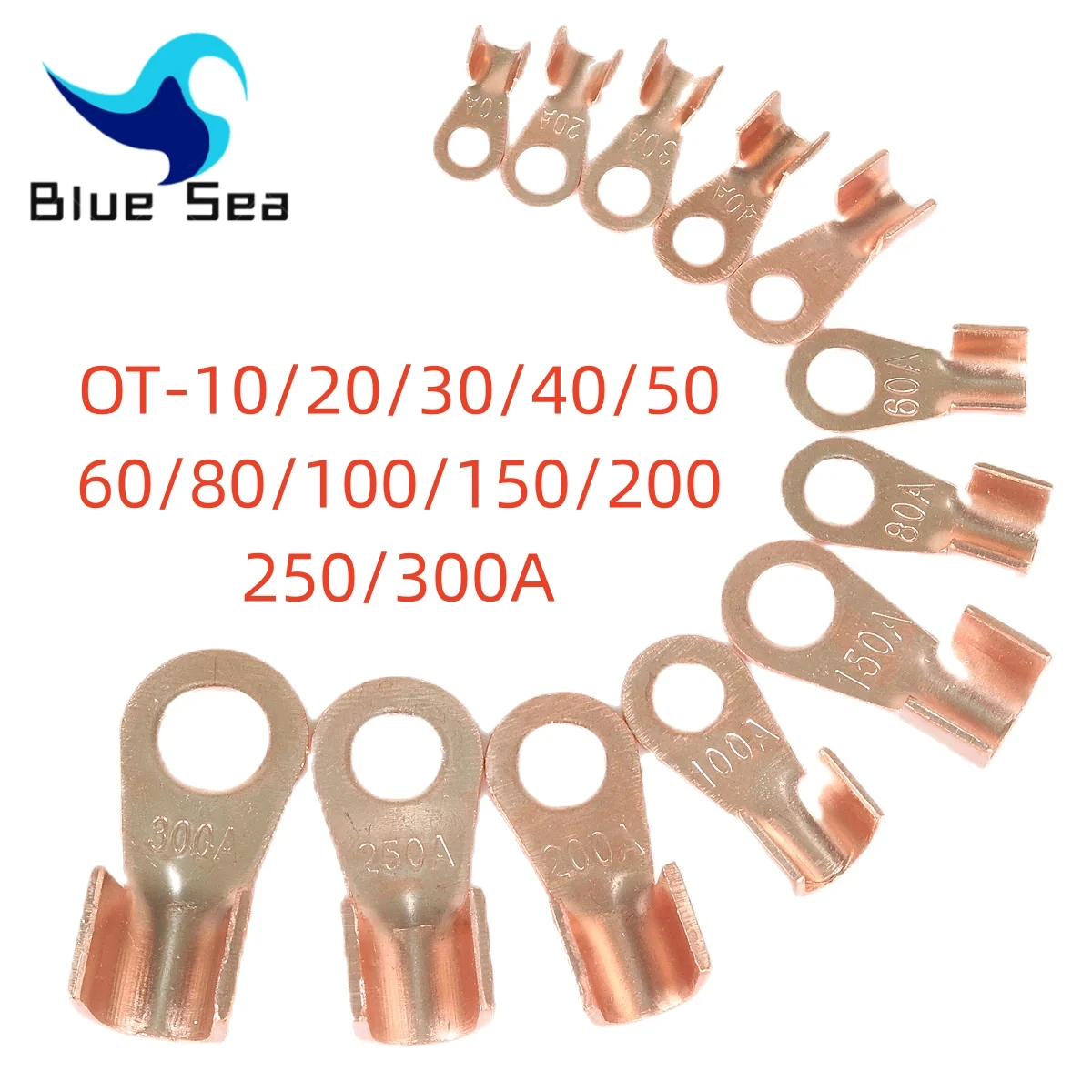 

OT Series Terminal 10PCS 10 20 30 40 50 60 80 100 150 200A Splice Wire Copper O shape Circular Naked Cable Connector Open Lug