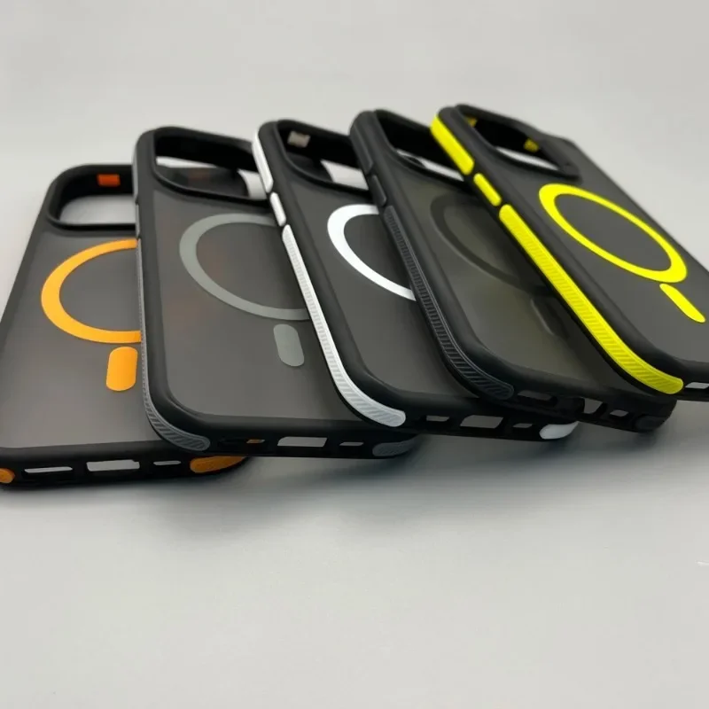 Магнитный роскошный матовый полупрозрачный противоударный чехол для iPhone 16 15 14 13