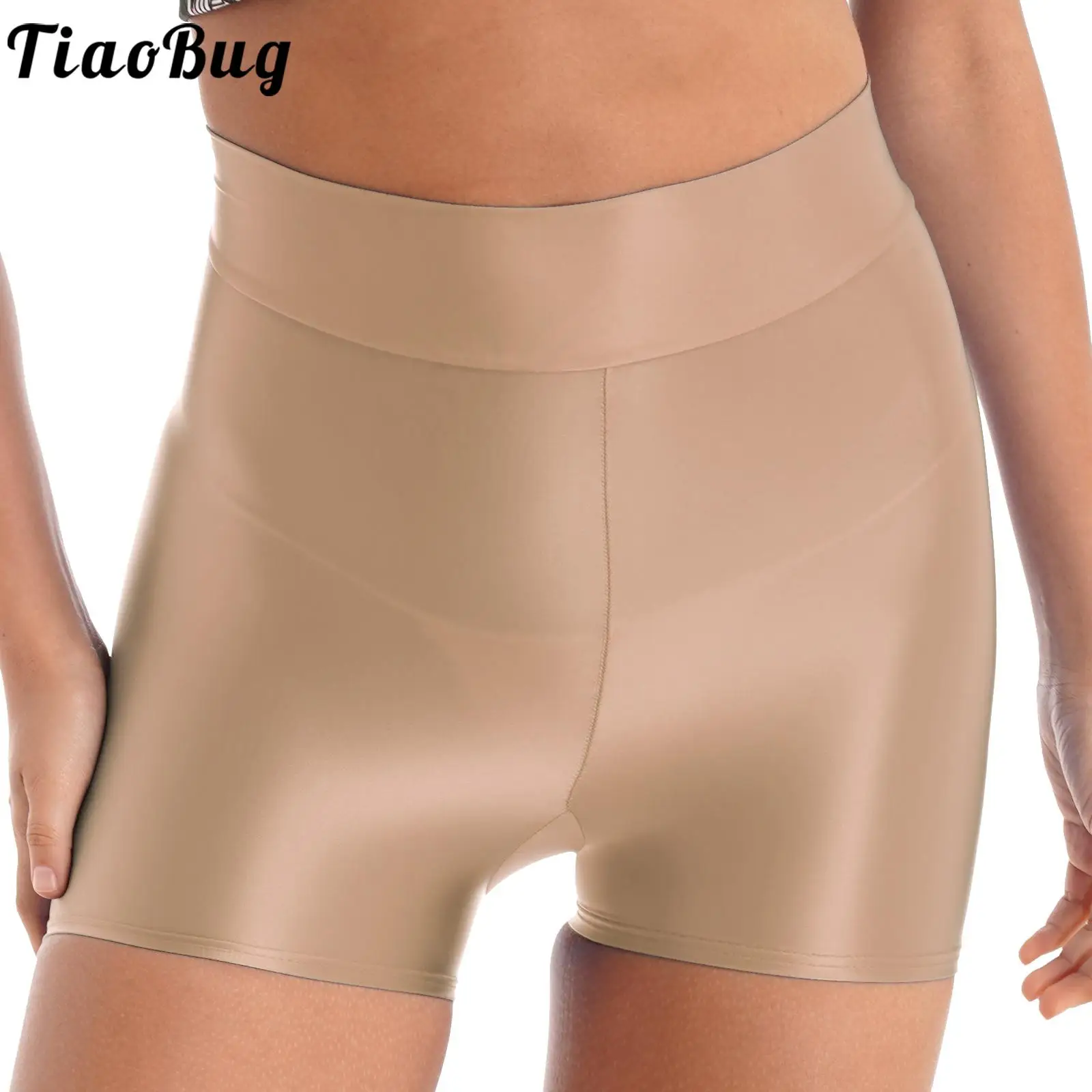 

Женские глянцевые плавательные шорты, одежда для плавания, гладкие эластичные короткие леггинсы для спортзала, йоги, серфинга