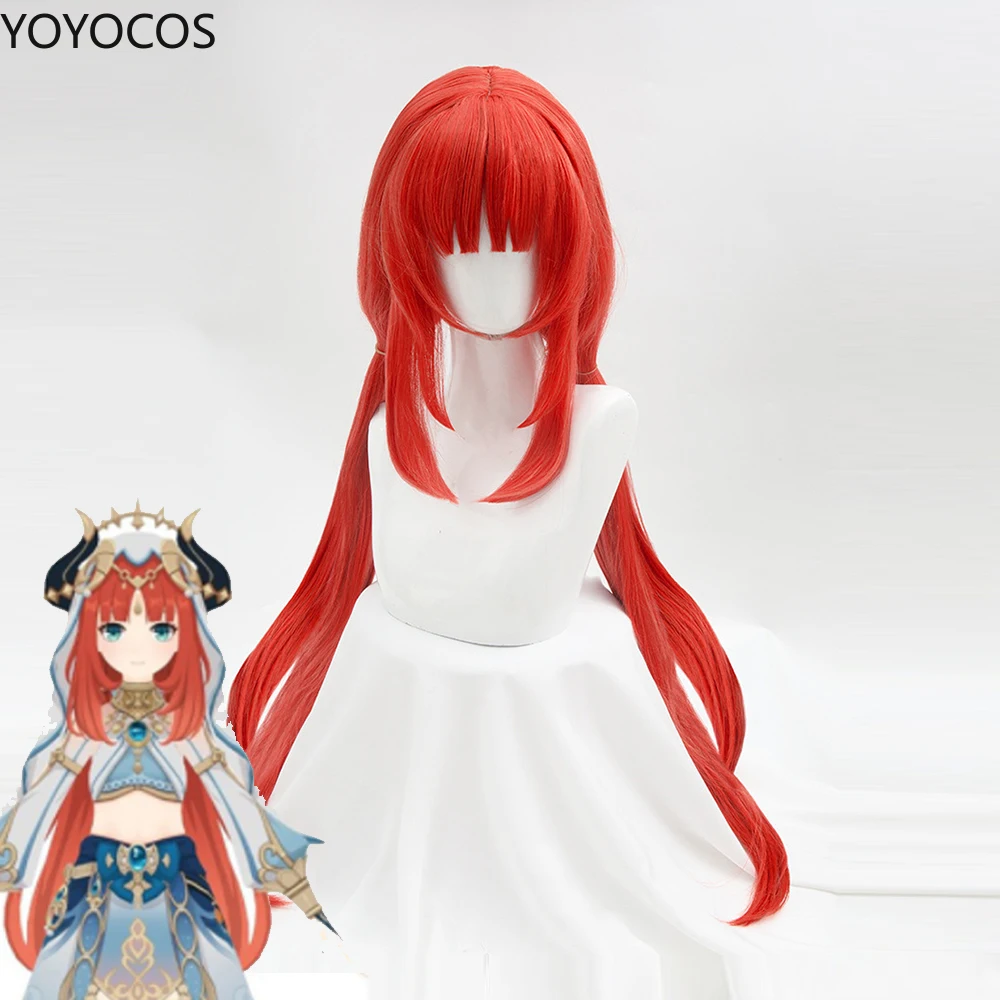 Игровой парик YOYOCOS Nilou Genshin для косплея трава кантри Xumi двойной хвост аксессуары