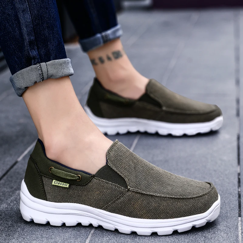 

ST438 Original New Canvas Men Casual Breathable Espadrilles Spring Slip on Loafers Walking Shoes Large Size 48 zapatillas hombre