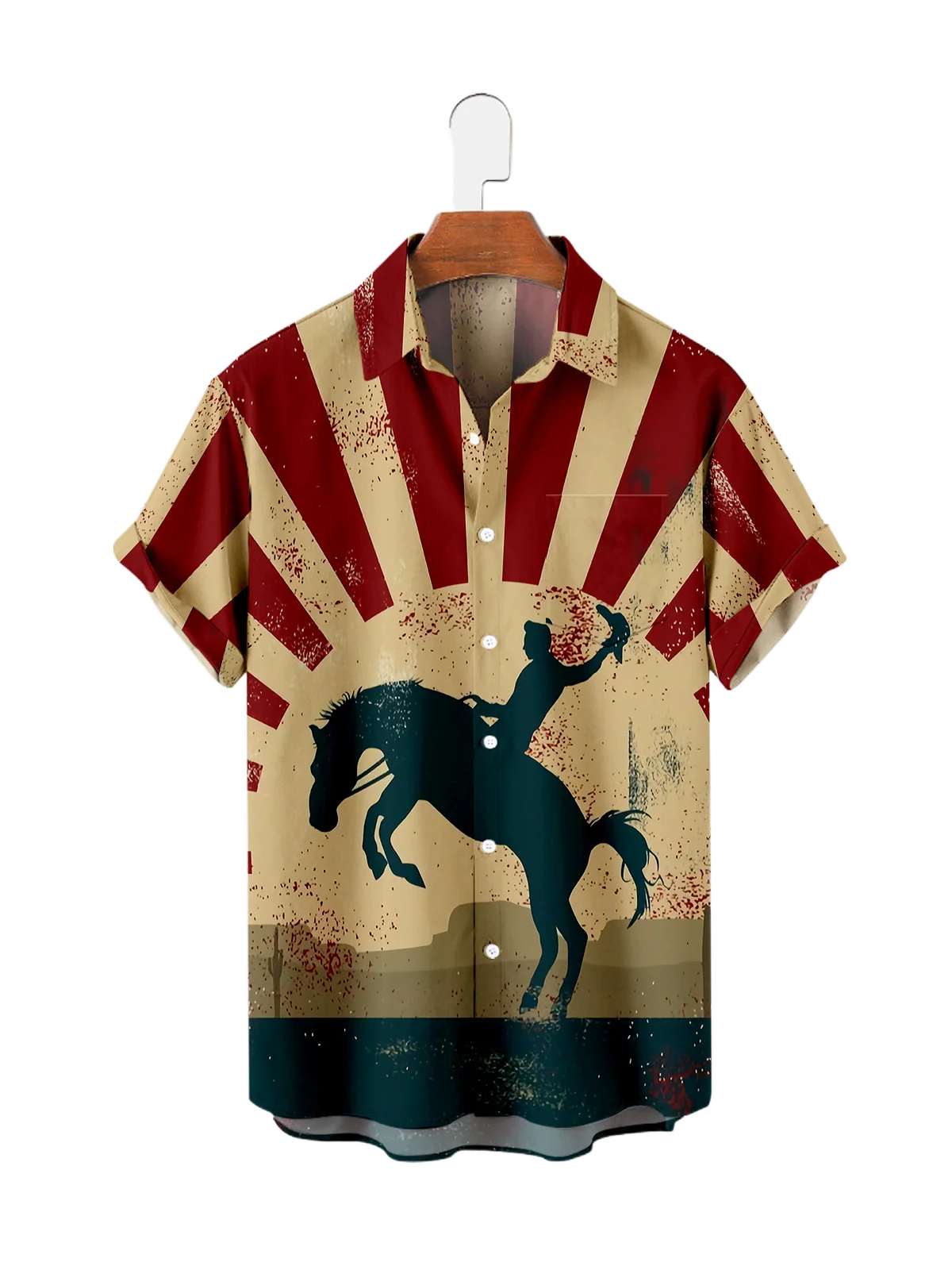 2021  Summer Short Sleeve Shirt Creative Pattern 6 Digital Printed  Men's Top