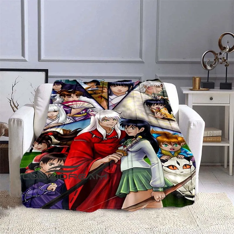 

Плюшевое фланелевое одеяло Inuyasha с 3D принтом, мультяшное аниме, футоновое постельное белье, домашнее покрывало для дивана, детское одеяло в п...