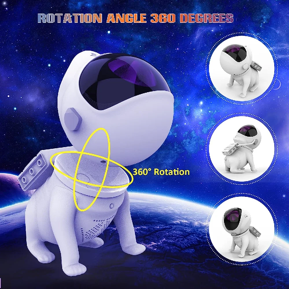 

mSpace Dog Astrounata Projector with Bluetooth Speaker White Noise Remote Control Smart Night Light Star Galaxy Projectors Beam