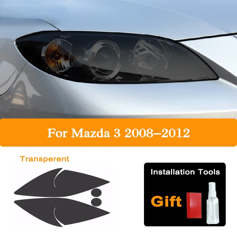 

2 Pcs Car Headlight Protector Tint Protective Film Front Light Transparent TPU Sticker Accessories For Mazda 3 6 CX-3 CX-5 CX-9