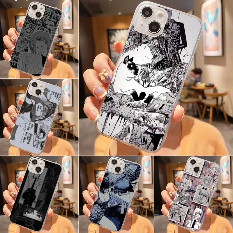 

C-Chainsaw Man Manga Phone Case For Iphone 7 8 Plus X Xr Xs 11 12 13 Se2020 Mini Mobile Iphones 14 Pro Max Case