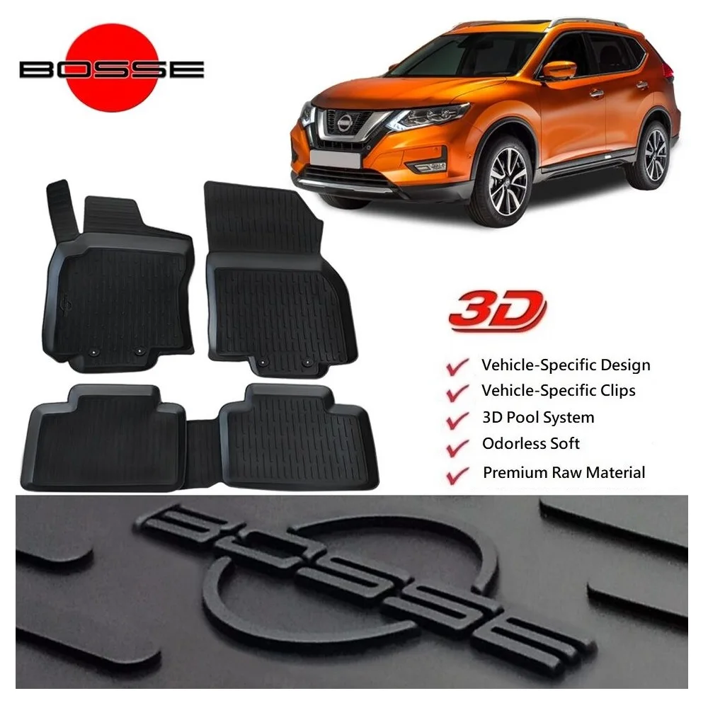 

3D Pool Car Mats for Nissan X-Trail 2014 2021 Auto Interior Carpet Protector Accessories Rubber Luxury Floor Non Slip Universal
