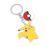 new product creative cute pokemon animation peripheral pikachu pendant metal keychain toy hobby movable doll christmas gift