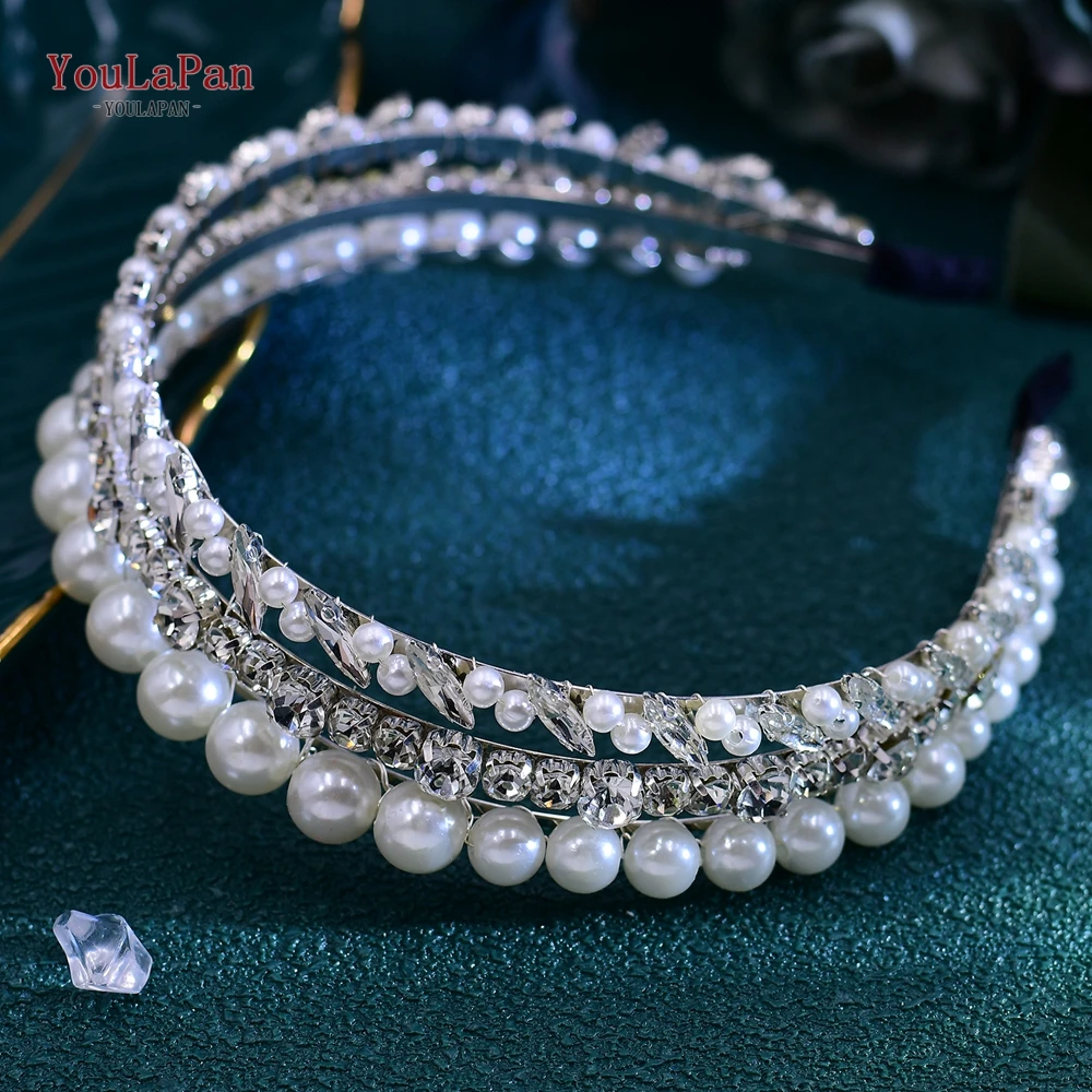 Аксессуары для волос YouLaPan с жемчугом невесты ободок свадебные женские головные
