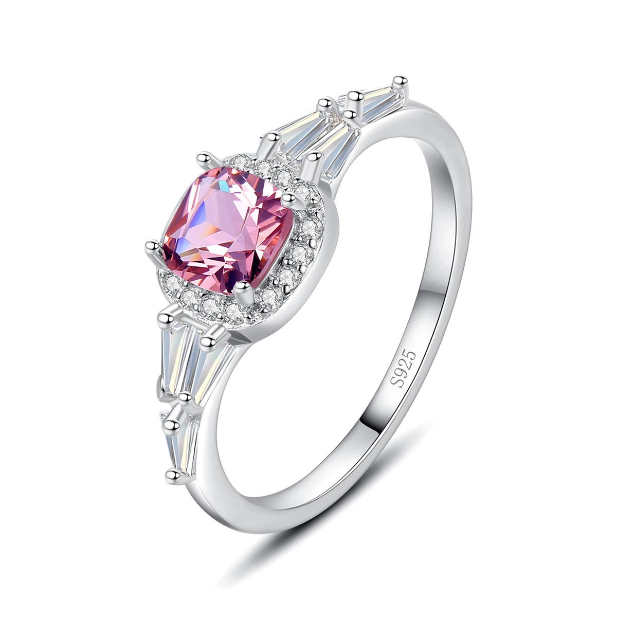 

Кольца, искусственное серебро, розовый сапфир, драгоценный камень, свадебное обручальное позолоченное кольцо 18k, изысканные ювелирные изделия