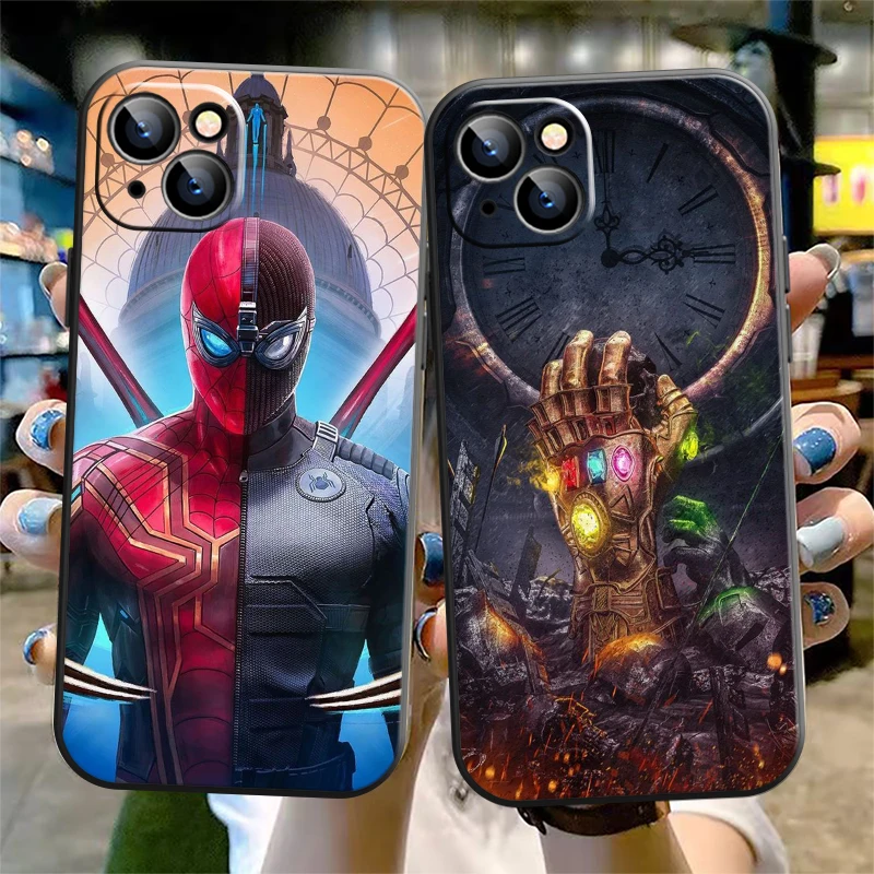 

Популярный чехол для телефона Marvel для iPhone 13 12 11 Pro 12 13 Mini X XR XS Max SE 6 6s 7 8 Plus, силиконовый чехол, мягкий черный Чехол