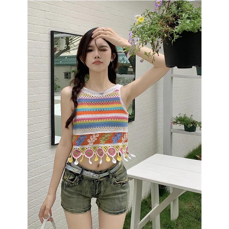 

Ethnic Style Hanging Strap Northwest Travel Set Bohemian Style Super Immortal Tassel Vest Strap Sexy Girl Xia Xin