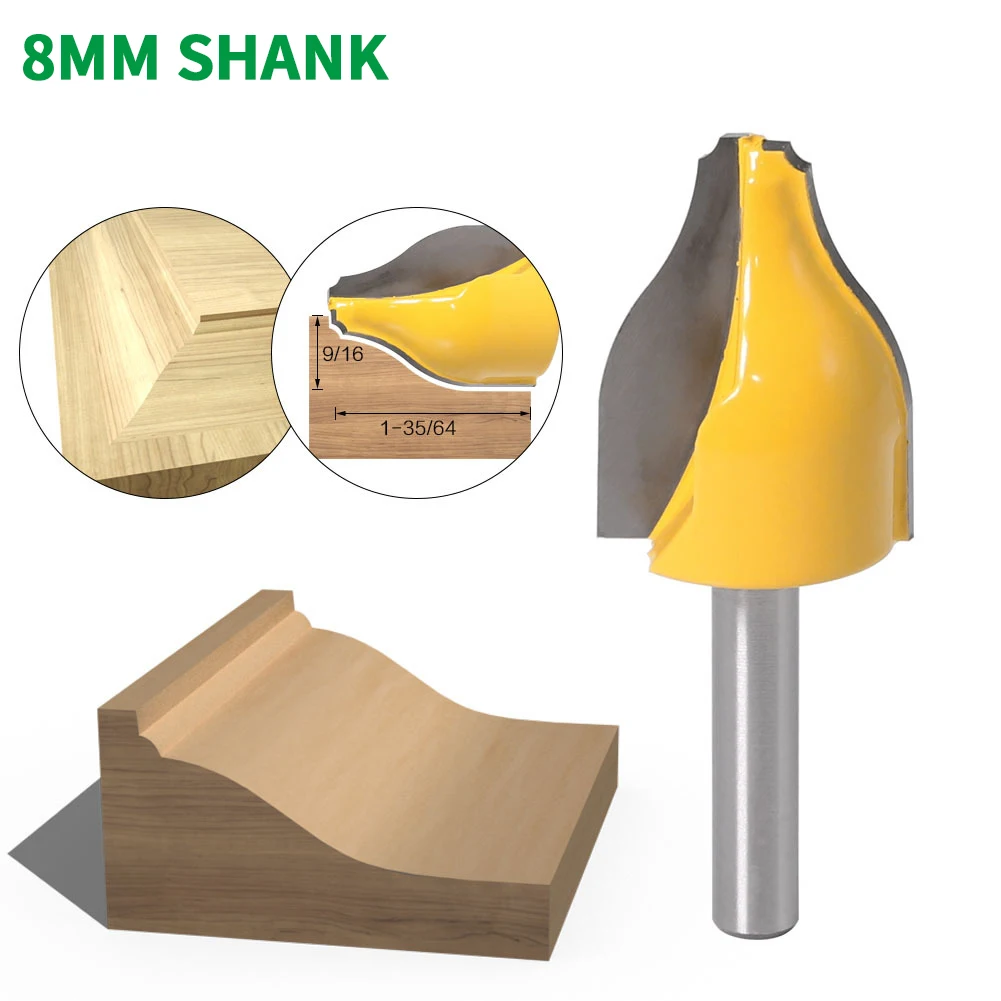 

1PC 8MM Shank Milling Cutter Wood Carving Panel Raiser Router Bit Vertical Ogee Bead cutter Woodworking Bits Wood Milling Cutter