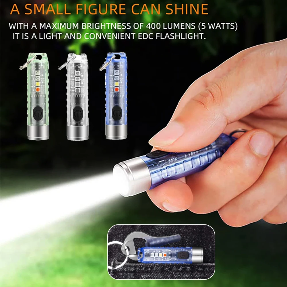 

Small Powerful Mini Keychain LED Flashlight Tactical Portable Bright Pen Torch IP65 Waterproof Multi Function For Emergency Torc