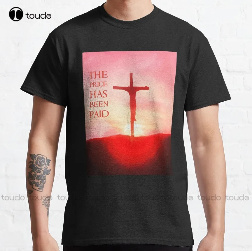 Классическая футболка с принтом Иисуса заплатили за летнюю одежду в стиле