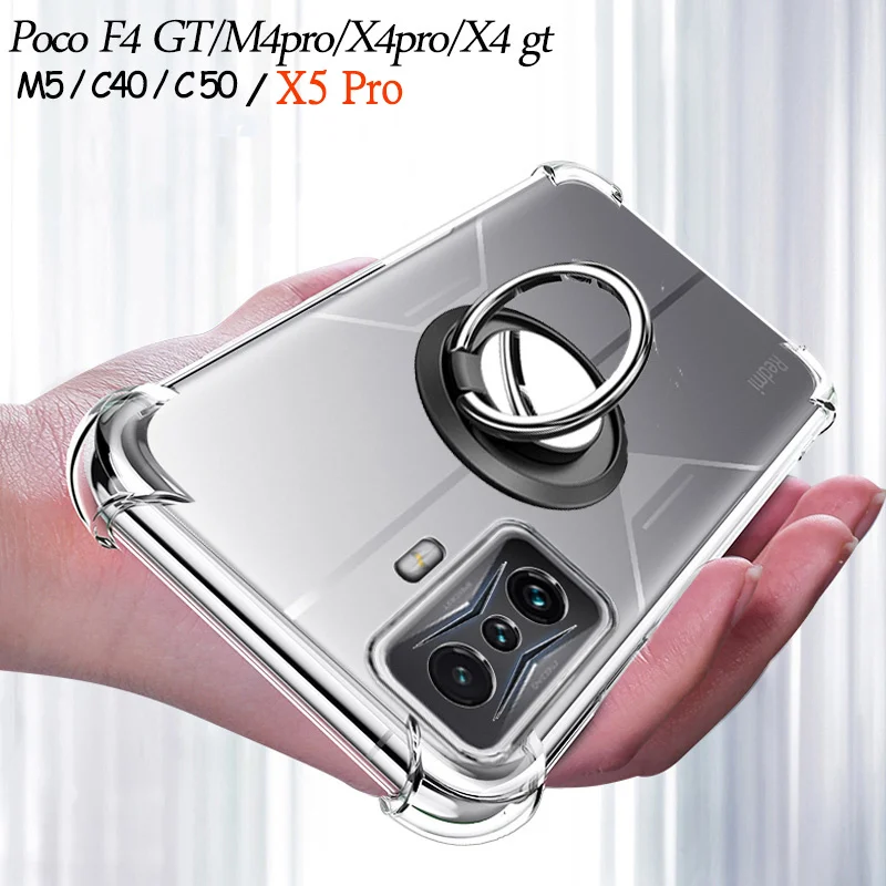 

poco x5 pro Cases for xiaomi poco x4 gt case poko f4 c40 c50 x4 pro pocof4 gt poko m5 poco-f4 gt case cover ring holder poco x5 pro 5g