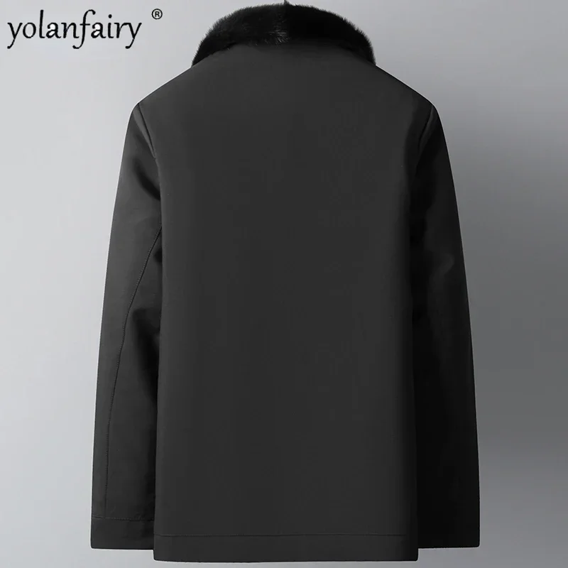 Новые зимние парки мужские пальто из цельного норкового меха мужская куртка с