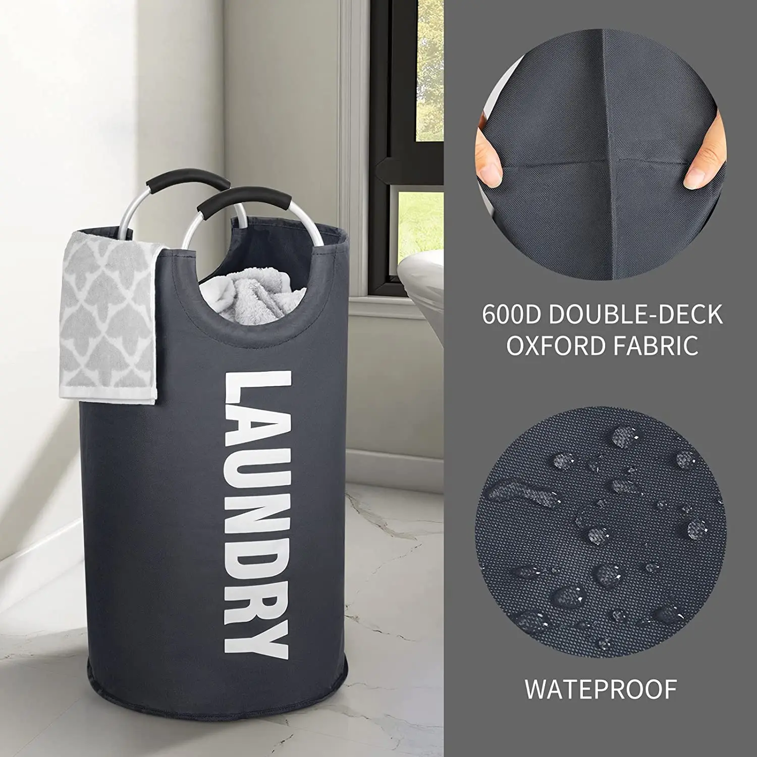 

Waterproof 115L Laundry Basket with Handles Picnic Basket Bathroom Organizer Storage Bin Clothes Bag Cestas De Almacenamiento