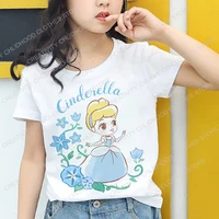 disney princess childrens t shirts cinderella anime t shirt cartoons kawaii casual top kid boy girl harajuku clothes tee shirts
