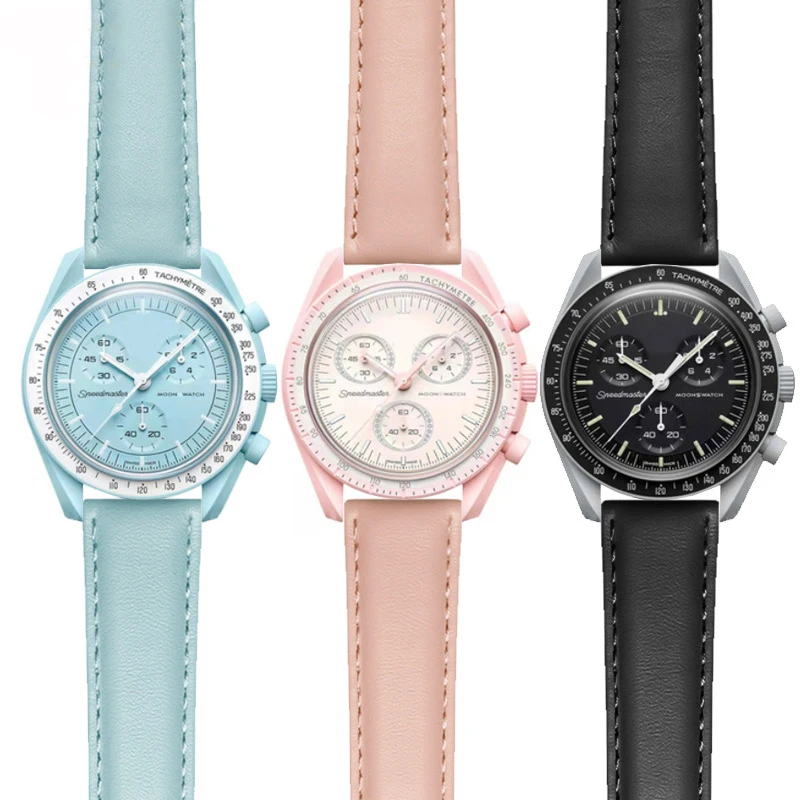 

Ремешок из натуральной кожи для часов OMEGA x SWATCH, 20 мм
