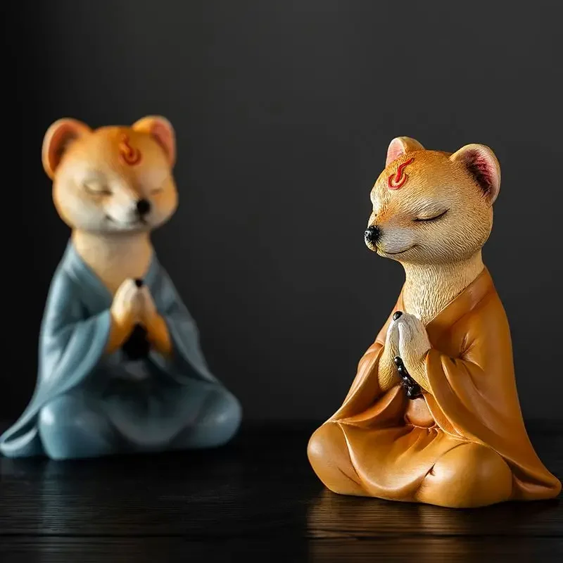 Украшение для офиса и стола в виде желтой лисы