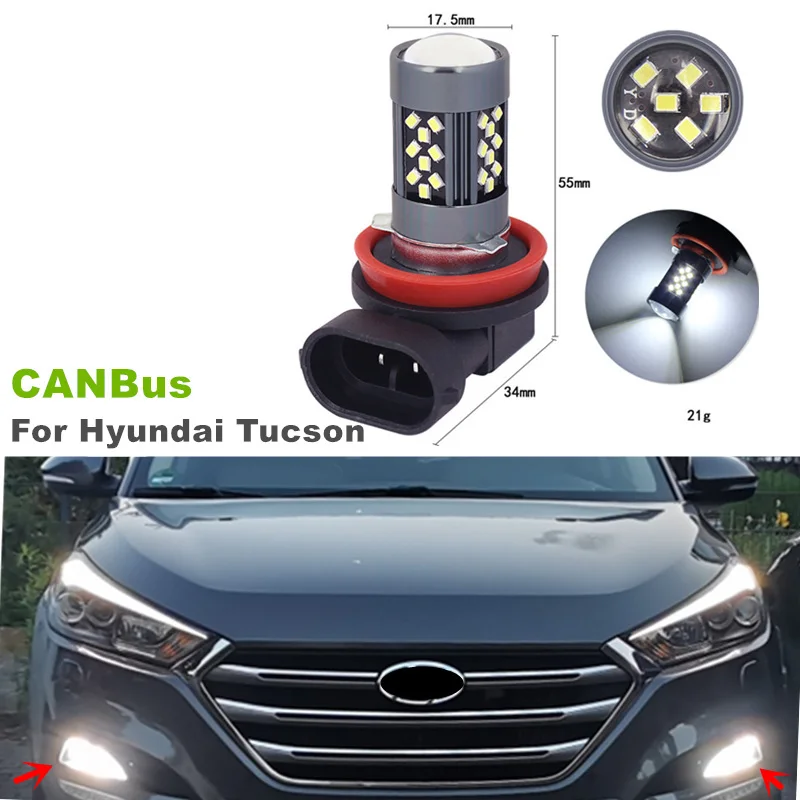 

2 Упаковки 42SMD Светодиодные Противотуманные Фары Без Ошибок CANBus Для Моделей Hyundai Tucson 2016-2021 Годов