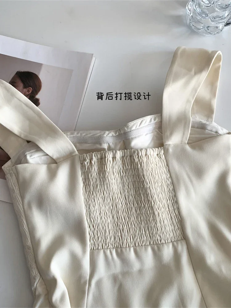 Женский топ на бретелях белый полиэстер