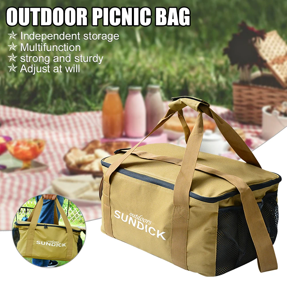 

Портативная сумка-холодильник для пикника, вместительный Теплоизоляционный мешок из ткани Оксфорд для пикника и льда, дорожный походный пе...