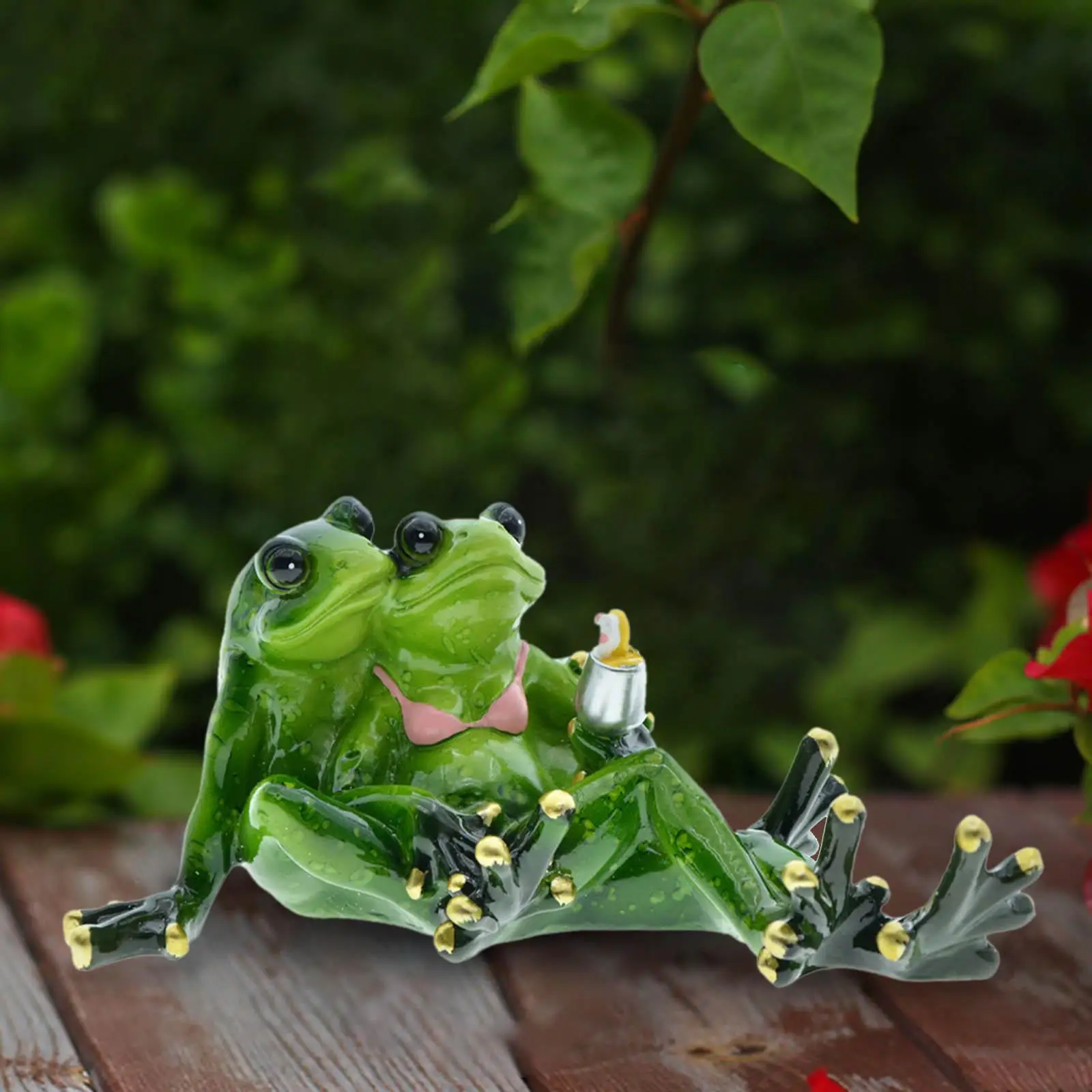

Lovely Frog Ornament Garden Sculpture Decorative Office Home Desktop