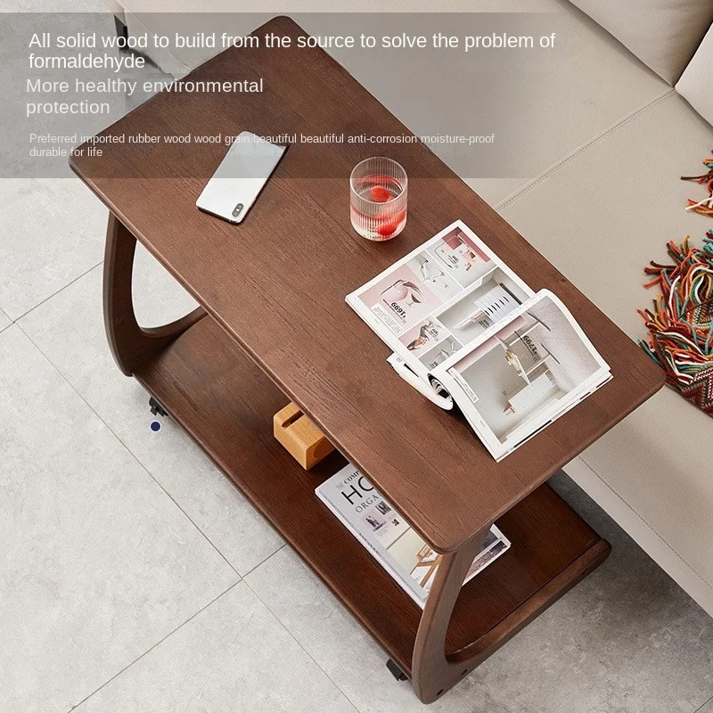 IHOME Диван Край с колесами Подвижный маленький журнальный столик из массива