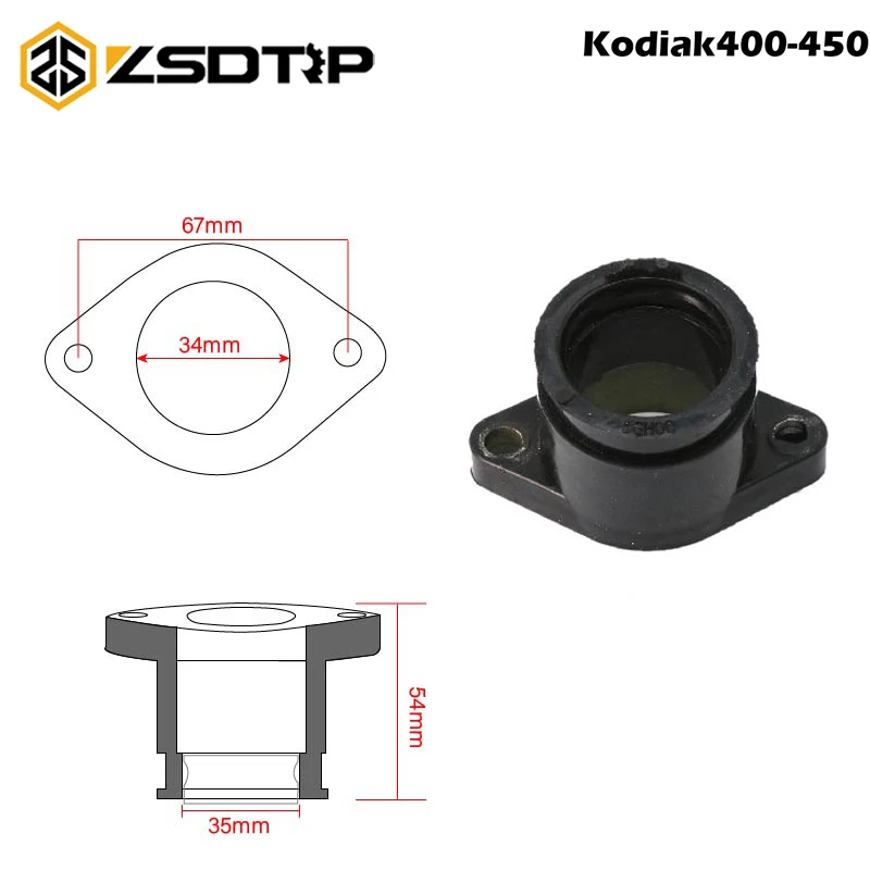 

ZSDTRP- Motorcycle Carburetor Interface Intake Outlet Manifold For YAMAHA YFM400 YFM450 Grizzly 450 Kodiak 400 Wolverine 450