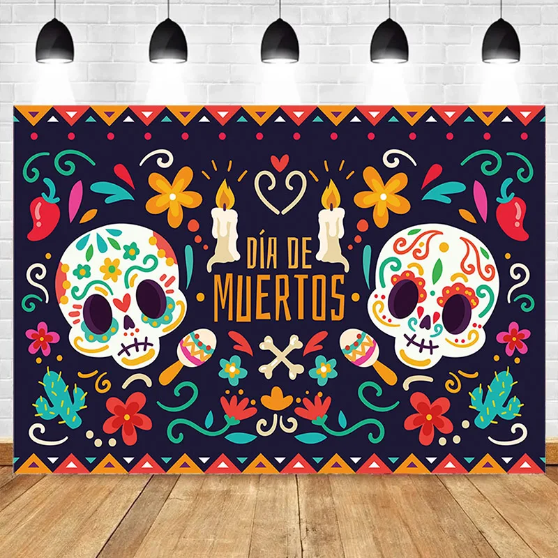 День мертвых фотография декорация мексиканский Хэллоуин череп фон 5x 3ft/6x4ft
