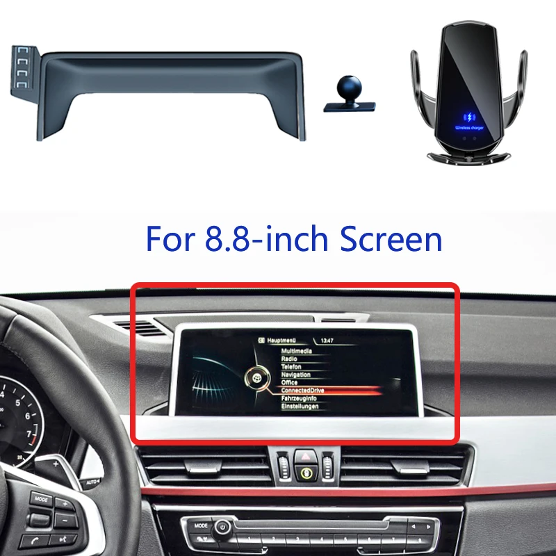 

Автомобильный держатель телефона для BMW X1 F48 F49 2016 - 2019 X2 F39 2017-2019, Фиксированный экран, навигационный кронштейн, базовая Беспроводная зарядка