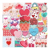 50 sweet valentines day ins wind small fresh graffiti stickers decoration suitcase scooter mobile phone water cup stickers