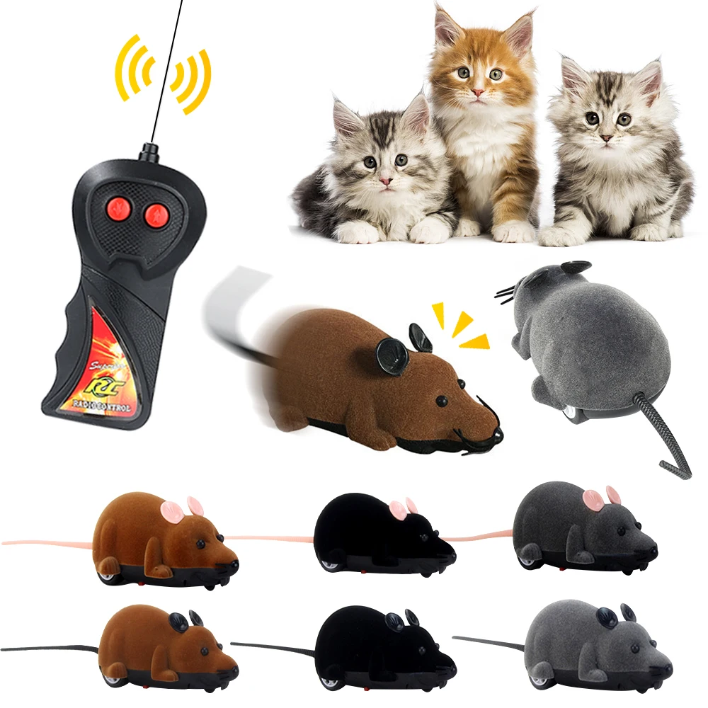 

Плюшевая мышь, механическая крыса с беспроводным управлением, Электронная крыса, котенок, новинка, забавные товары для домашних животных, п...