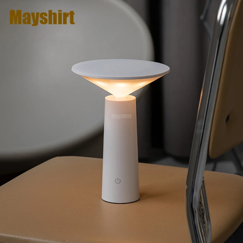 

Беспроводная настольная лампа, перезаряжаемый портативный беспроводной светильник с регулируемой яркостью, вращающийся ночник для бара, ресторана, освещение для спальни