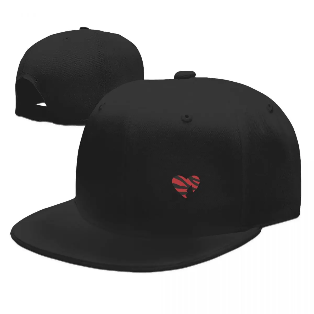 

BlackRed Heart Hat, Baseball Cap, Polyester Hat Trendy Practical Flat Brim Birthday Gift Hat Multi-Style