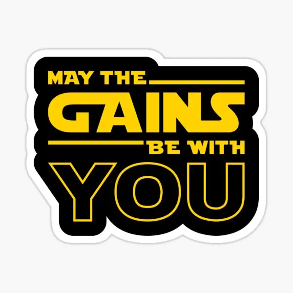 

May The Gains Be With You 5PCS Stickers for Home Cartoon Living Room Luggage Cute Laptop Anime Window Bumper Background