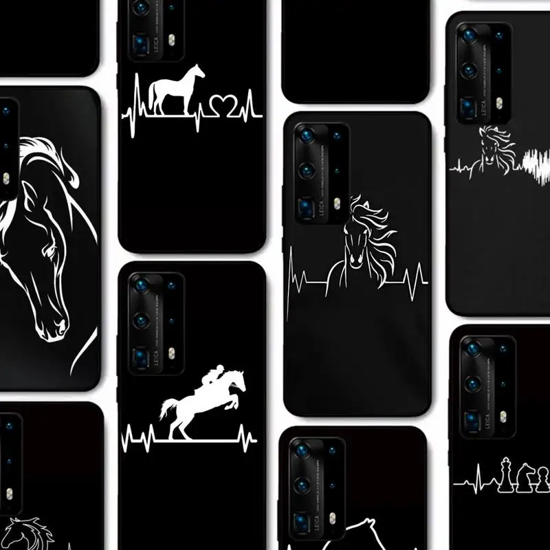 

Horse Heartbeat Phone Case for Huawei P30 40 20 10 8 9 lite pro plus Psmart2019