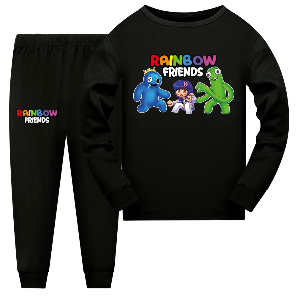 

Rainbow Friends Game Toddler Boy Clothes Autumn Pajamas Cotton Long Sleeve TShirt + Trousers Costume Girls Casual Sportswear Set