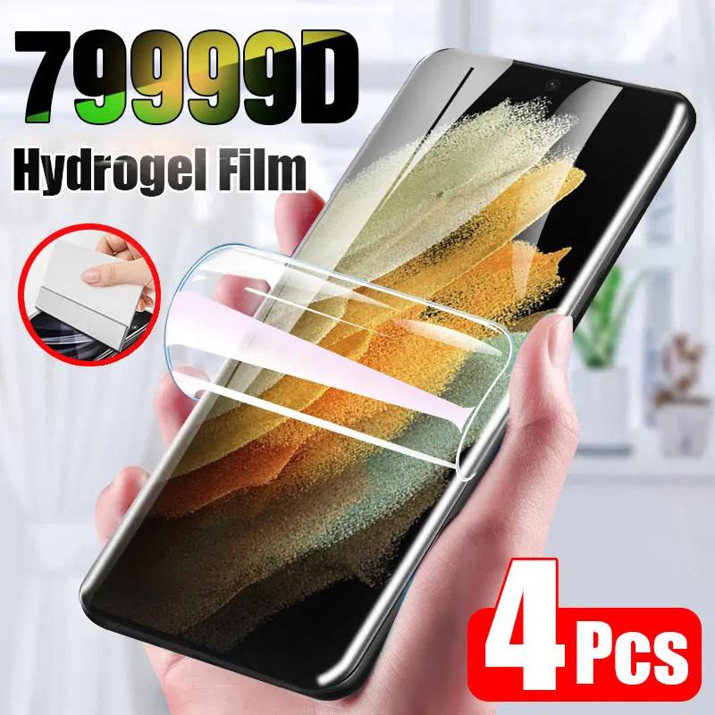 

Гидрогелевая пленка 4 шт., Защитная пленка для экрана Samsung Galaxy S21, S20, Fe Ultra, S10, S9 Plus, Note 20, 10, A51, A52, A71, A72