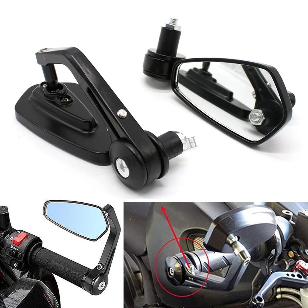 

Motorcycle Mirrors Aluminium Handlebar End Side Rearview Mirror FOR KAWASAKI NINJA 250 ABS NINJA 400 NINJA 250R FOR HONDA YZF-R6