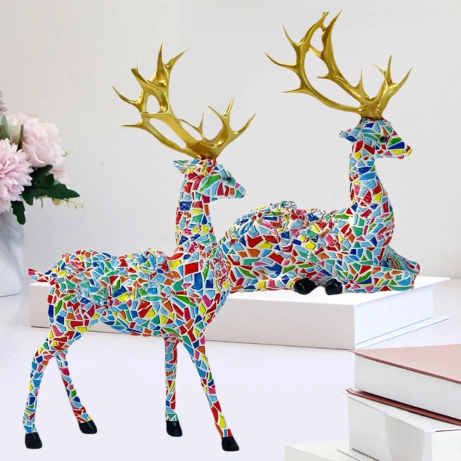 2x статуя оленя из смолы фигурка на Новый год свадьбу День святого Валентина