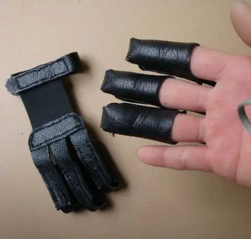 

Traditional Bow and Arrow 3 Finger Protection Cowhide Leather Outdoor
