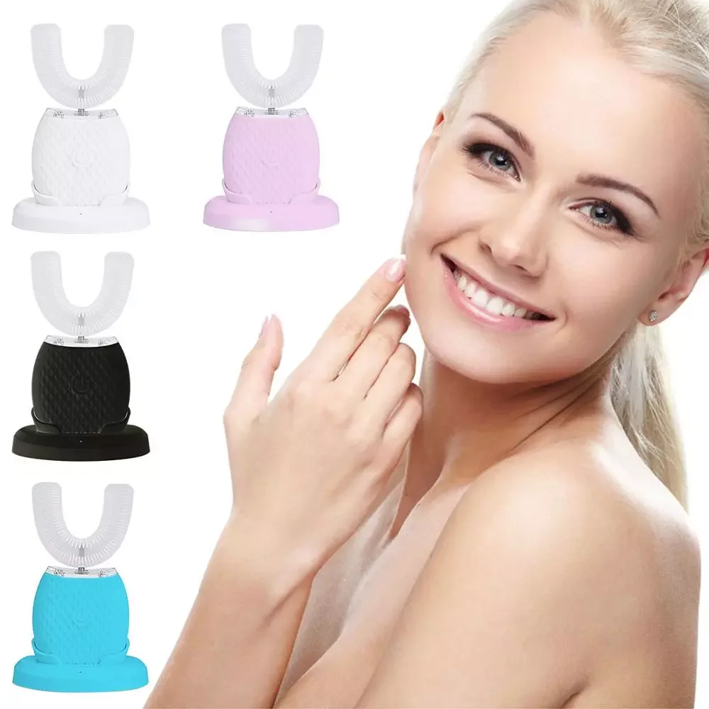 

Degrees Intelligent Automatic Sonic Toothbrush U Type 4 Modes Tooth Brush USB Charging Tooth Whitening Blue Light