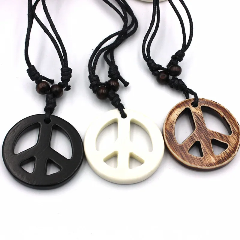 

Vintage Anti-War Peace Sign Necklace Handcrafted Peace Charm Pendant Necklace