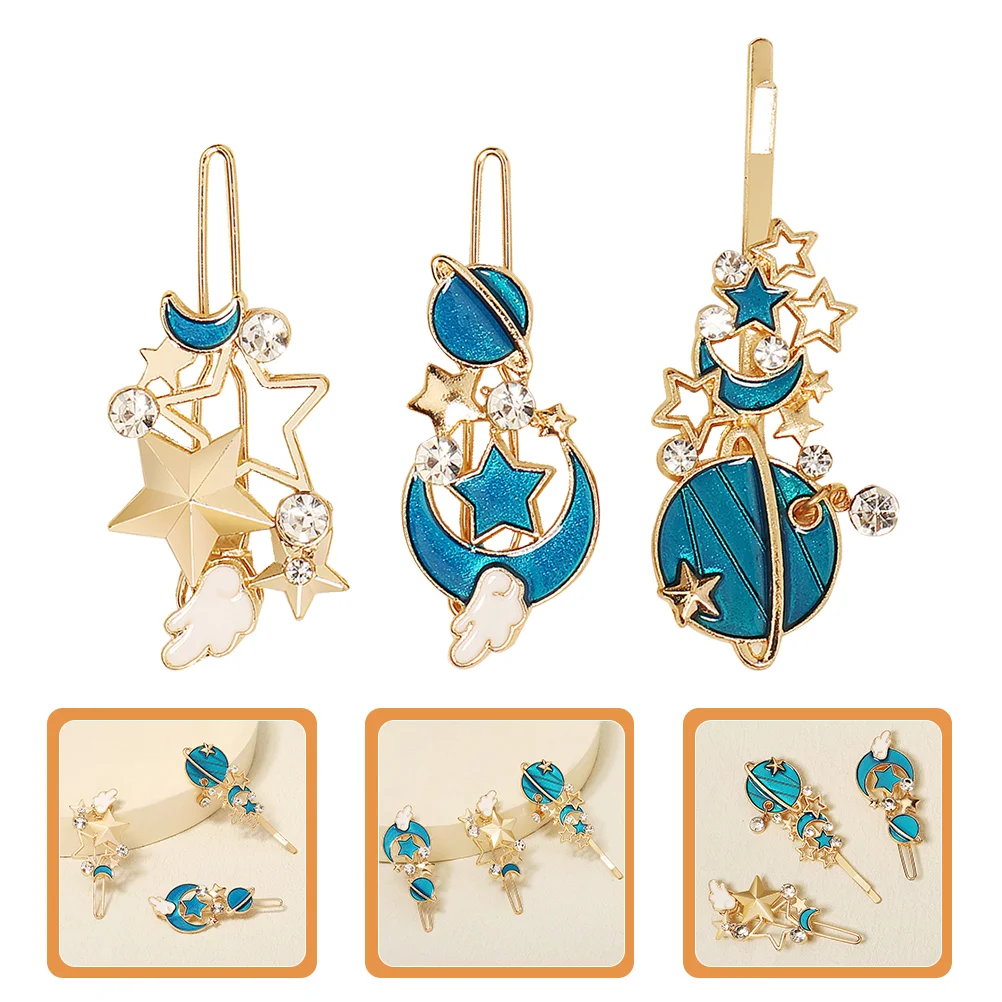 3 шт. золотые аксессуары для волос заколка боковой челки женщин заколки девочек