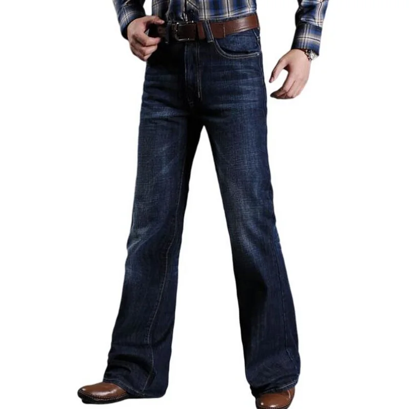 Men Jeans High Waist Men's Denim Big Flare Pants Casual Men's Big Flare Jeans Male Designer Classic Denim Pants Size 28-38