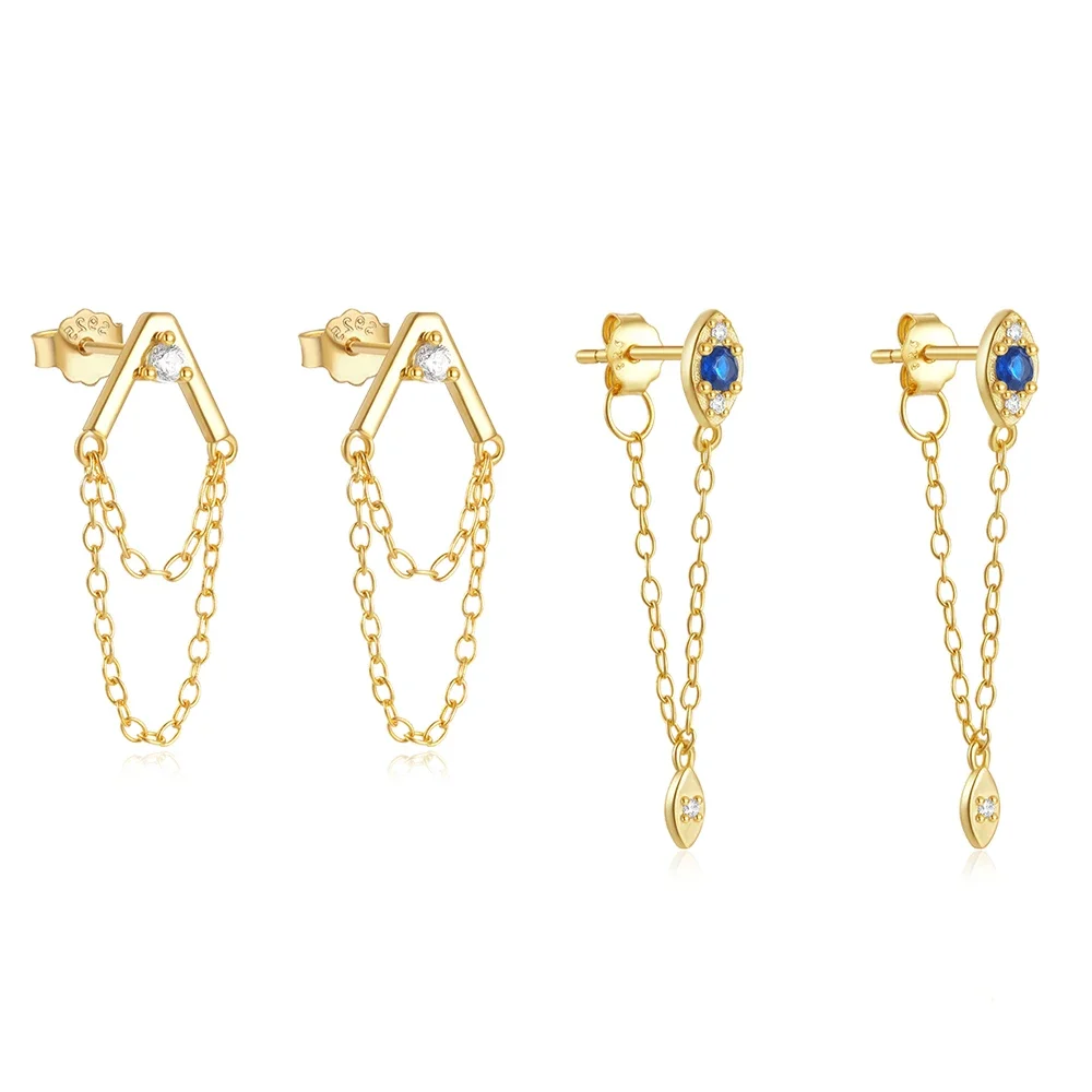 KO женские серьги с цирконом из стерлингового серебра 925 пробы в форме A/верейского